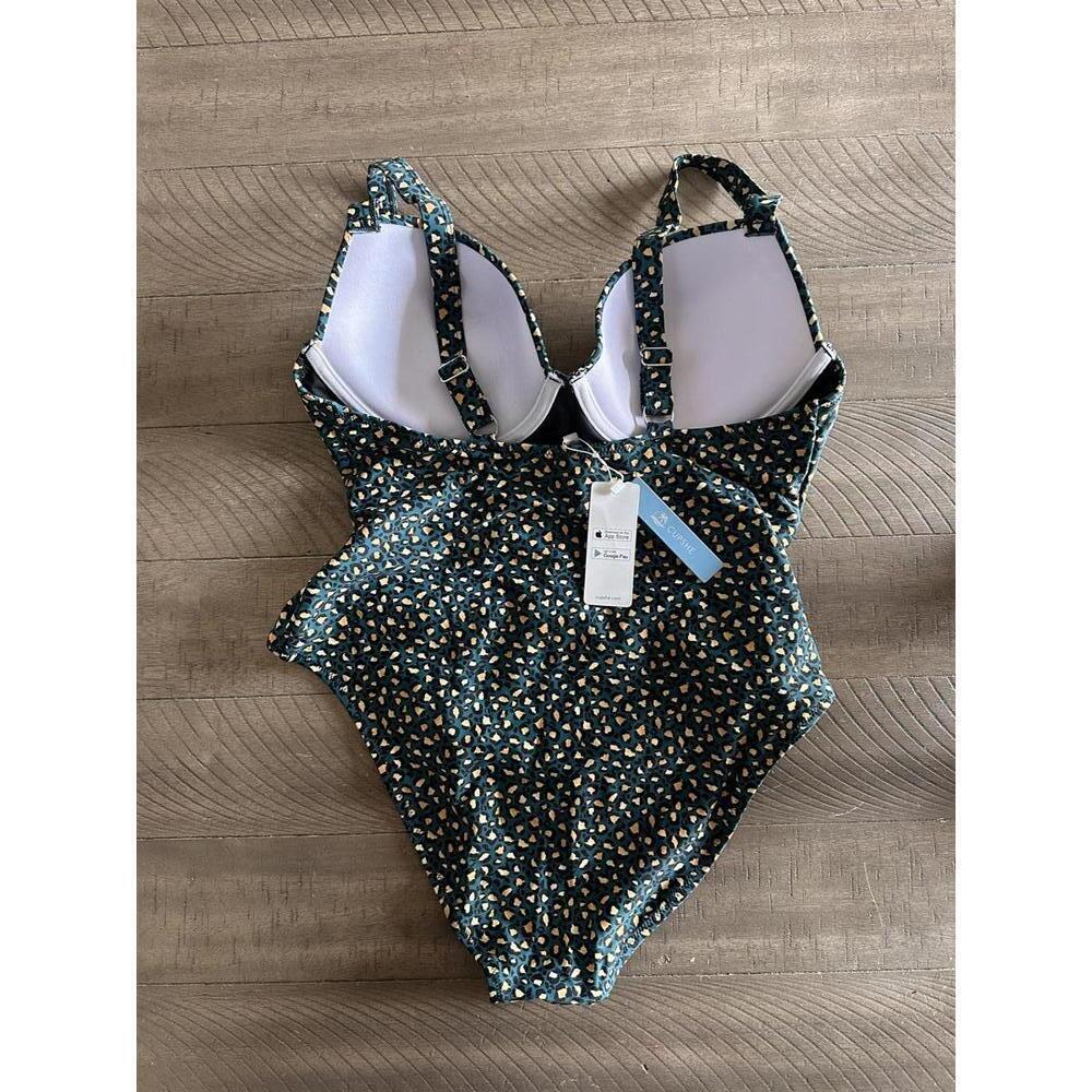 NWT CUPSHE Leopard O-Ring Underwire One Piece Swimsuit Women’s Plus size 0X (14) - Picture 6 of 14